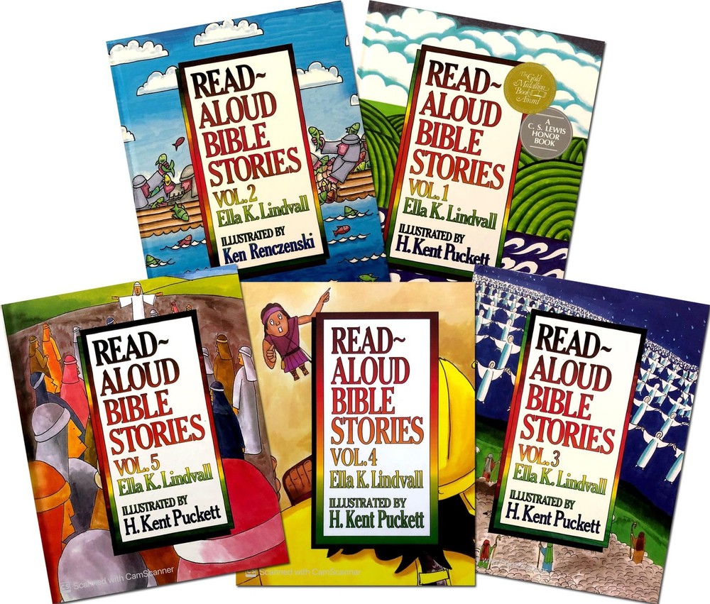 New Set READ ALOUD BIBLE STORIES Volumes 1 2 3 4 5 Ella Lindvall Moody Press