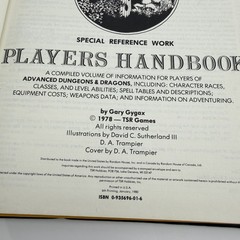 Advanced Dungeons & Dragons Players Handbook – 1st Edition, 6th Printing, 1980