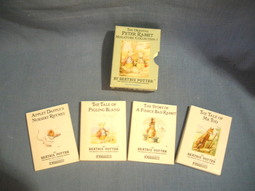Original Peter Rabbit Miniature Collection 5~4 Boxed Mini Books~1990