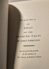 An Essay on the Shaking Palsy: J. Parkinson Special Ed/Like New (see photos:)