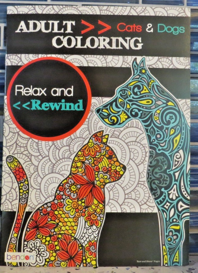 ADULT Cats and Dogs COLORING BOOK Relax Rewind bendon inc. Lions Tigers