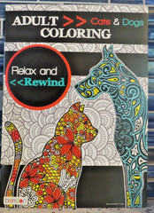 ADULT Cats and Dogs COLORING BOOK Relax Rewind bendon inc. Lions Tigers