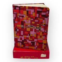 1958 Joseph F. Goodavage Horoscope Birthday Book MCM Mod Geometric Fabric NOS