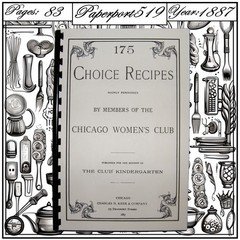 1887 175 Choice Recipes Vintage Cook Book 83 Pages