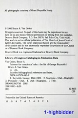 George Reynolds Polygamy Prisoner For Conscience’ Sake LDS Mormon Author G.A.