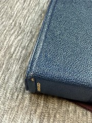 Vintage Holy Bible KJV Oxford Blue Morocco Leather Concordance Pocket Size Silk