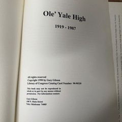 Ole’ Yale High 1919-1987 Oklahoma High School Yearbook History Payne County HB
