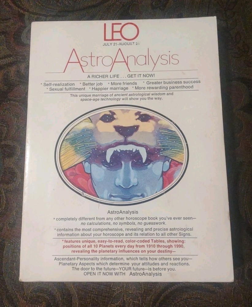 Vintage 1976 Leo AstroAnalysis Horoscope Book Grosset & Dunlap 360 Pages