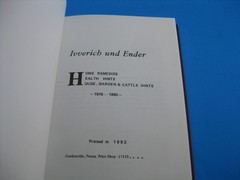 IVVERICH UND ENDER Home Remedies Health Hints House Garden & Cattle Hints 1994