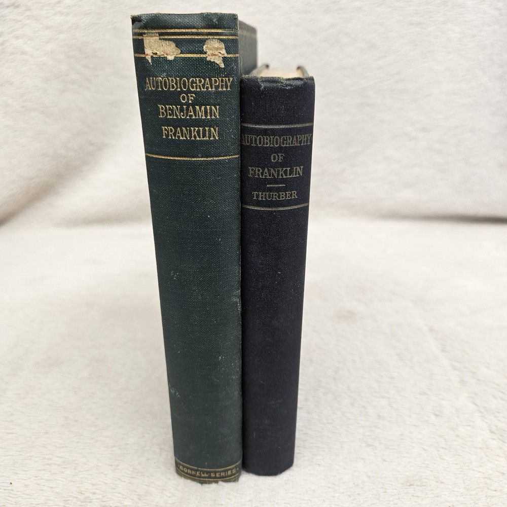 Autobiography Of Benjamin Franklin & Other Papers Set Of 2 Vintage Hardcover