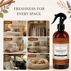 Odor Eliminating and Refreshing Linen and Room Spray, Sandalwood Patchouli, 16 O