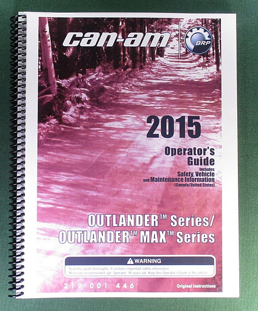 2015 Can-Am Outlander Max 650 Owner’s Manual: 180 pages & protective Covers!