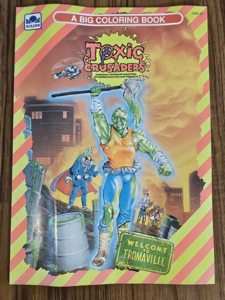 Vtg 1991 Toxic Crusaders Big Coloring Book Golden NOS Unused 90s