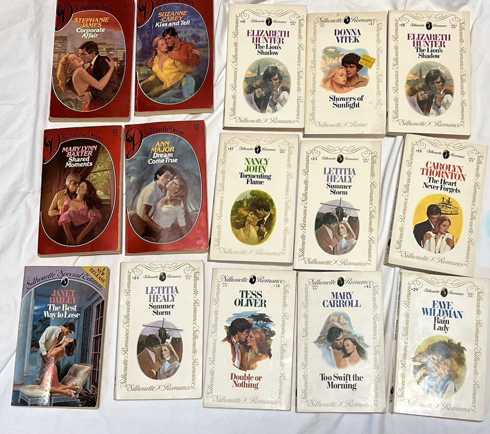 Lot Of 15 Silhouette Vintage Romance Books Desire 1980s