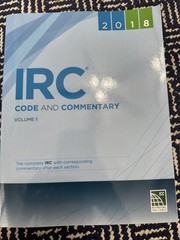 2018 International Residential Code and Commentary Vol 1 by Icc (Trade…