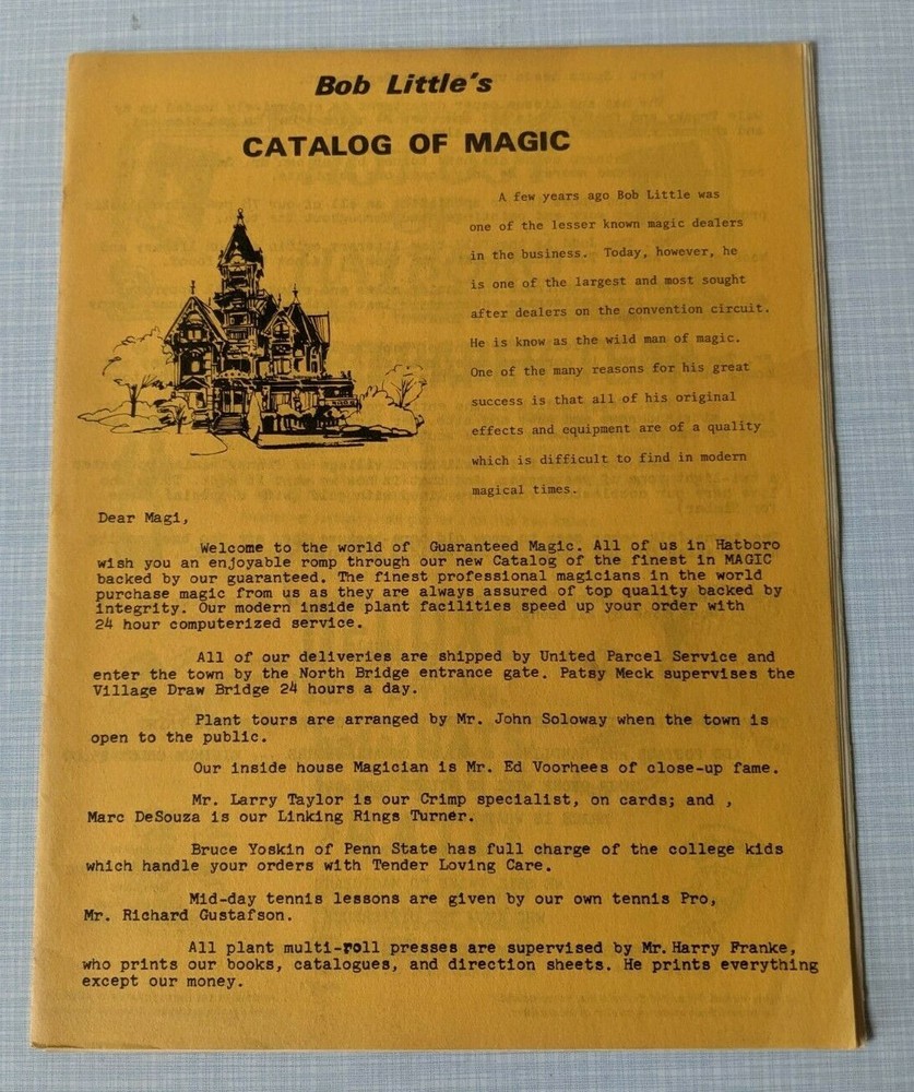 Bob Little’s Catalog of Magic Brochure 1974 24 Pages
