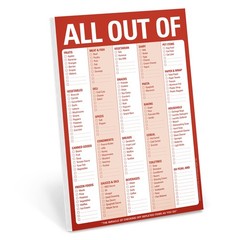 All Out Of Grocery List Note Pad, 6 x 9-inches (Red)