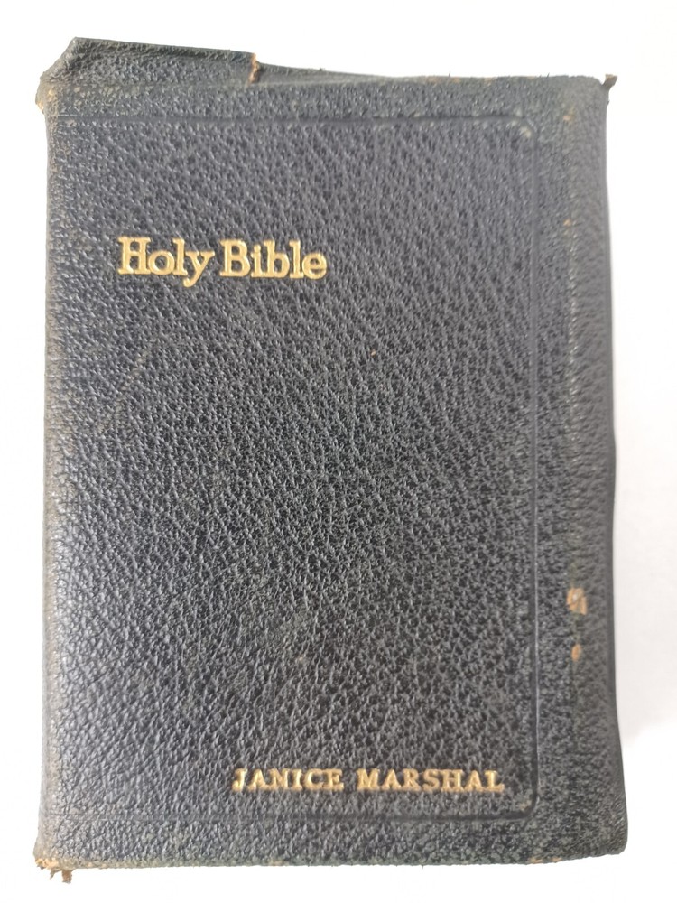 HOLY BIBLE KJV Self Pronouncing 1950’s National Bible Press Genuine Leather VTG