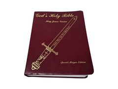 God’s Holy Bible KJV Special Margin Edition LARGE PRINT 1999 Burgundy Red Letter