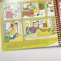 Vintage 1981 Richard Scarry’s Busy Houses RARE Shaped Board Book Spiral Bound
