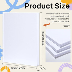 12 Pack Hardcover Blank ,100Gsm White Blank Books for Kids to Write Stories,40 P