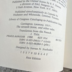 Leonora Carrington The Seventh Horse and Other Tales Paperback 1st Print V. RARE