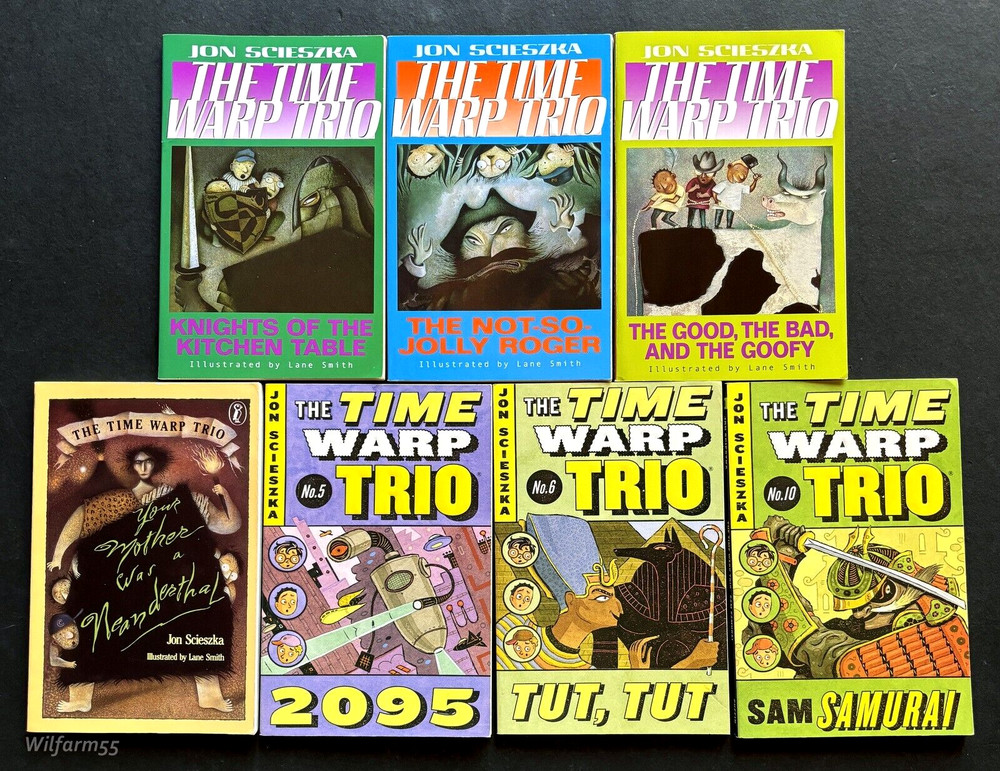 7 Lot THE TIME WARP TRIO Books #1-6 + #10 Jon Scieszka Ages 7-11 VERY NICE