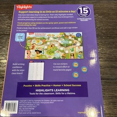 Set of 4,Highlights Kindergarten Success 15 Minutes a Day Learning Fun Workbooks