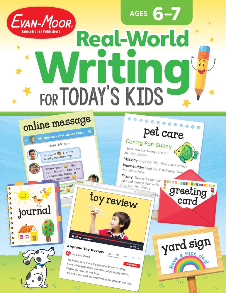 Evan-Moor Real-World Writing Activities for Today’s Kids Workbook, Ages 6-7,…