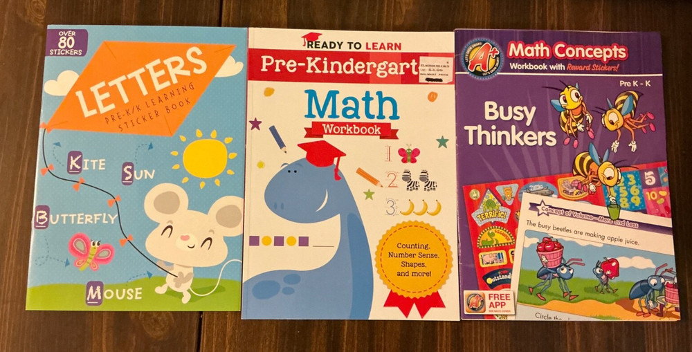 Pre-K through 2nd grade work books or flashcards