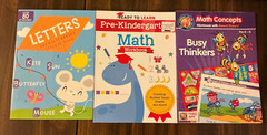 Pre-K through 2nd grade work books or flashcards