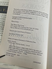 SIGNED Nicholas Sparks At First Sight First Edition First Printing October 2005