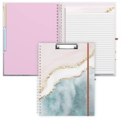 Spiral Clipboard Folio with Refillable Lined Notepad, 14.5 x 9.8 In, Hardcove…