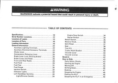 KAWASAKI Bayou 220 Owners Manual 1991 – STEEL WIRE BOUND – PROTECTIVE COVERS