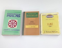 Through the Bible Commentary Luke, Psalms The Message Of Jeremiah Book Lot Of 3