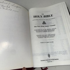 HOLY BIBLE NKJV Giant Print Reference Concordance 334BG 1992 Leather Maroon