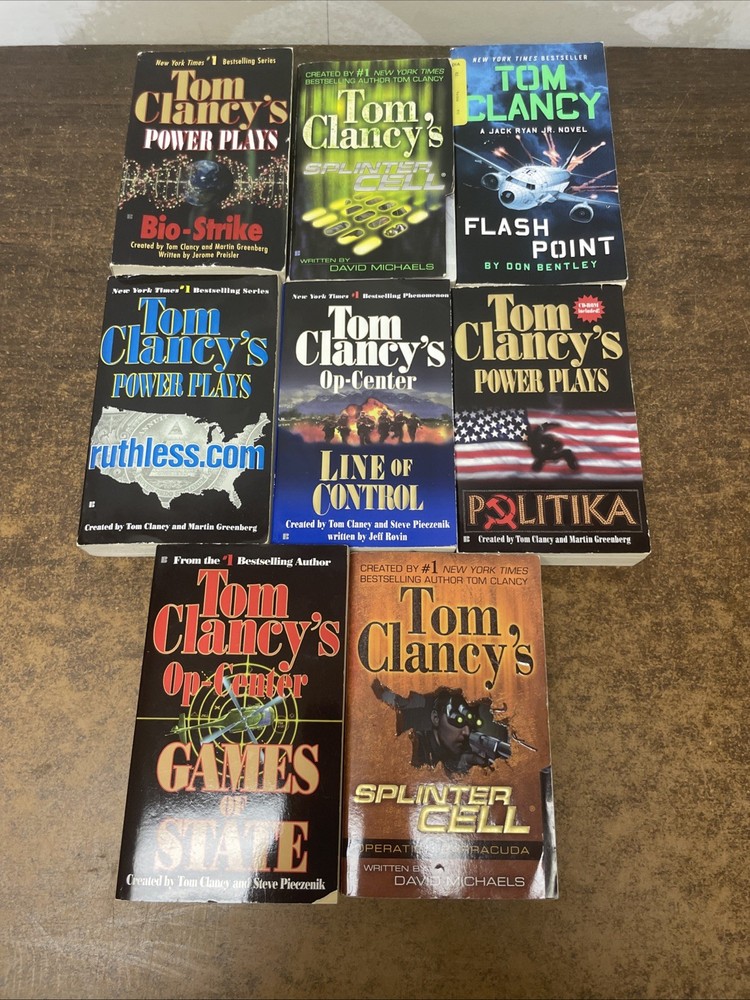 Tom Clancy Military Thriller Book Lot 8 PB HC Jack Ryan ACTION Spy Fiction