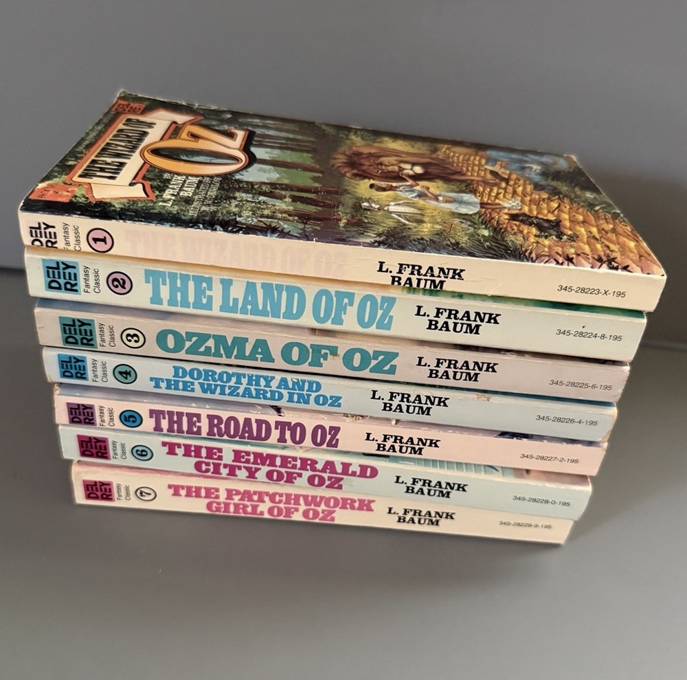 Series 1-7 Frank L Baum Wizard Of Oz Books Del Rey Paperbacks 1979 Ballantine