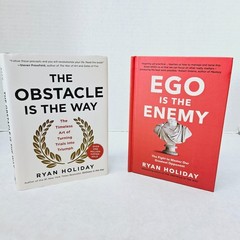 Lot of 2 Ryan Holiday Obstacle Is the Way Ego Is the Enemy Hardcover Like NEW
