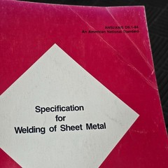 AWS D9.1 Specification for Welding of Sheet Metal 1984 ANSI/AWS D9.1-84