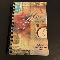 Ruhnke Family Recipes 2000 Millennium Cookbook ~ 210 Pages