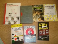 Lot of 7 books about card games/Mah Jong/Poker/Hoyle/Bridge/Solitaire