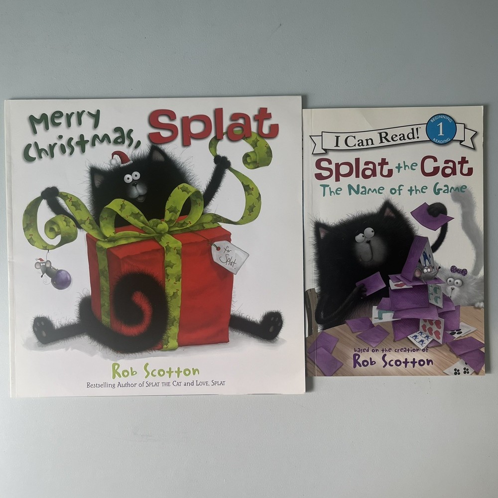 Merry Christmas Splat the Cat The Name of the Game Rob Scotton Set of 2