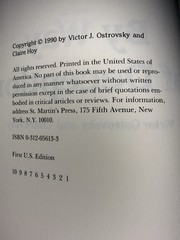 By Way of Deception Victor Ostrovsky 1990 Hardcover 1st Edition First Printing