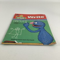 Sesame Street Get Ready Write Workbook Grover Intro To Writing Preschool Vintage