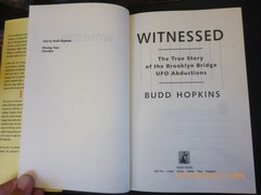 Witnessed True Story of Brooklyn Bridge UFO Abductions Budd Hopkins 1st Print