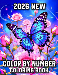 2026 New Color by Number Coloring Book: Large Print Beautiful Color By Number Co