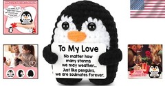 Adorable Crochet Penguin with Love Card – Perfect Gift for Boyfriend/Girlfriend