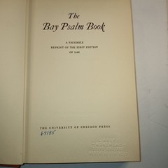The Bay Psalm Book Facsimile Reprint 1956 University of Chicago Press