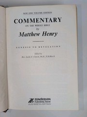 Matthew Henry Commentary Whole Bible One Volume Edition 1981 Zondervan HC Book